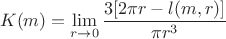 $$
K(m)=\lim\limits_{r\to 0}\frac{3[2\pi r-l(m,r)]}{\pi r^3}
$$