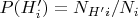 $P(H'_i)=N_{H'i}/N_i$