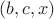 $(b, c, x)$