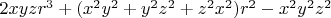 $2xyzr^3+(x^2y^2+y^2z^2+z^2x^2)r^2-x^2y^2z^2$