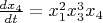 $\frac{dx_4}{dt}=x_1^2x_3^3x_4$