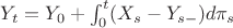 $Y_t=Y_0+\int_0^t({X_s-Y_{s-}})d\pi_s$