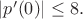 $|p'(0)| \le 8.$