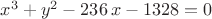 ${x}^{3}+{y}^{2}-236\,x-1328=0$