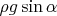 $\rho g\sin\alpha$