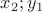 $x_2; y_1$
