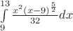 $\int\limits_9^{13}\frac{x^2(x-9)^{\frac{5}{2}}}{32}dx$