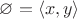 $\varnothing = \langle x, y\rangle$