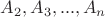 $A_2, A_3, ..., A_n$