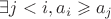 $\exists j<i,a_i \geqslant a_j$