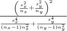 $\frac{\left(\frac{s_x^2}{n_x}+\frac{s_y^2}{n_y} \right)^2}{\frac{s_x^4}{(n_x-1) n_x^2}+\frac{s_y^4}{(n_y-1) n_y^2}}$