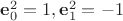 $\mathbf e_0^2 = 1, \mathbf e_1^2 = -1$