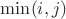 $\min(i,j)$