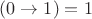 $(0\to1) = 1$