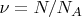 $\nu=N/N_A$
