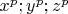 $x^p;y^p;z^p^$