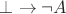 $\bot \to \neg A$
