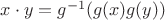 $x\cdot y=g^{-1}(g(x)g(y))$