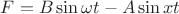 $F = B\sin \omega t - A\sin xt $ $F = B\sin \omega t - A\sin xt $