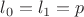 $l_0=l_1=p$