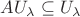 $AU_\lambda \subseteq U_\lambda$