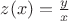 $z(x)=\frac{y}{x}$
