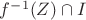 $f^{-1}(Z)\cap I$ $f^{-1}(Z)\cap I$