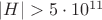 $|H|>5\cdot10^{11}$