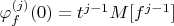 $\varphi^{(j)}_f(0)=t^{j-1}M[f^{j-1}]$