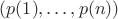 $(p(1),\dots,p(n))$
