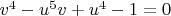 $v^4-u^5v+u^4-1=0$