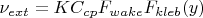$\nu_{ext}=K C_{cp}F_{wake}F_{kleb}(y)$