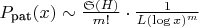$P_{\text{pat}}(x) \sim \frac{\mathfrak{S}(H)}{m!} \cdot \frac{1}{L (\log x)^m}$