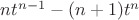 $nt^{n-1}-(n+1)t^{n}$