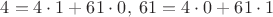 $4=4\cdot1+61\cdot0,\;61=4\cdot0+61\cdot1$