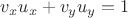 $ v_x u_x + v_y u_y =1 $