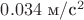 $0.034  \text{ м}/\text{с}^2$