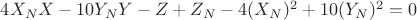 $4X_NX-10Y_NY-Z+Z_N-4(X_N)^2+10(Y_N)^2=0$