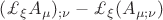 $(\pounds_{\xi}A_{\mu})_{;\nu}-\pounds_{\xi}(A_{\mu ;\nu})$