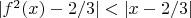 $|f^2(x)-2/3|<|x-2/3|$