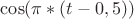 $\cos(\pi*(t-0,5))$