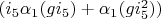 $(i_5 \alpha_1(g i_5)+\alpha_1(g i_5^2))$