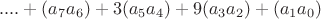 $ ....+ (a_7a_6) + 3(a_5a_4)+9(a_3a_2)+(a_1a_0)  $