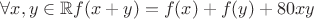 $\forall x, y \in \mathbb R   f (x+y)=f (x)+f (y)+80xy$