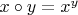 $x \circ y = x^y$