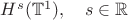 $H^s(\mathbb{T}^1),\quad s\in\mathbb{R}$