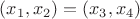 $(x_1,x_2)=(x_3,x_4)$ $(x_1,x_2)=(x_3,x_4)$