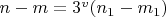$n-m=3^{v}(n_{1}-m_{1})$