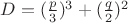$D=(\frac{p}{3})^3+(\frac{q}{2})^2$