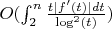 $O(\int_2^n {\frac {t|f'(t)|dt}{\log^2(t)}})$
